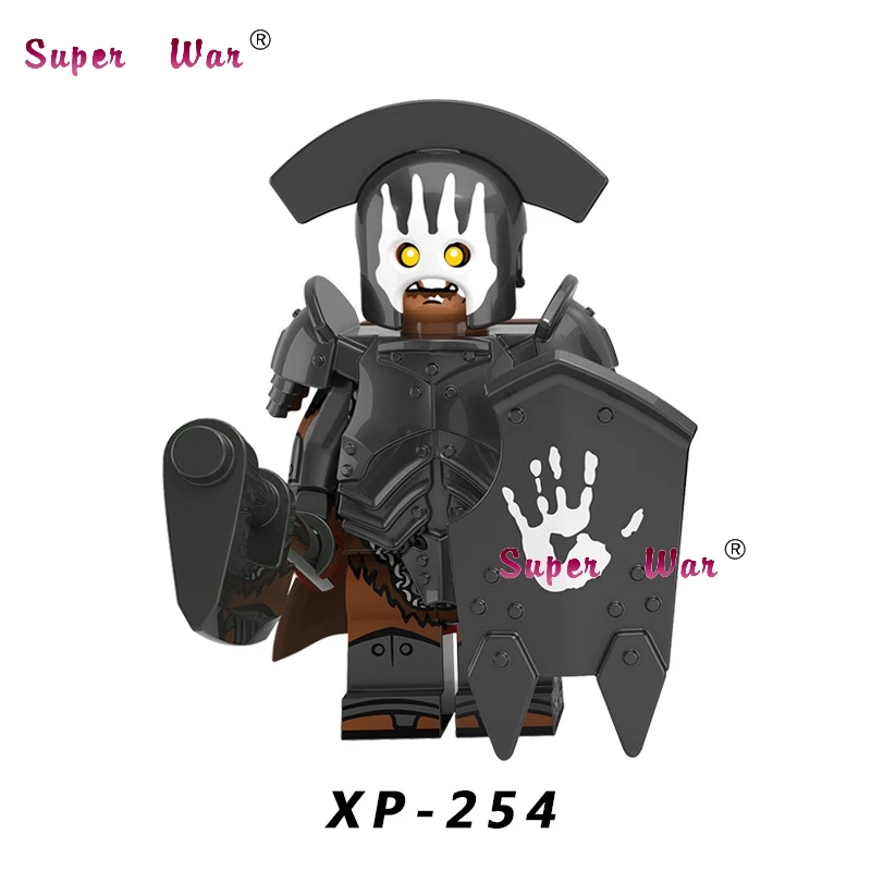 XP254 Одиночный Урук-Хай эльфов Гондор фонтан охранник меч лансеров Игра престолов джендри средневековые лучники серии строительные блоки игрушки - Цвет: XP254