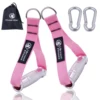 Heavy Duty Metal Gym Handles Pink for Cable Machine Attachment with Hook Women Resistance Band Workout Grips Fitness Equipment 1