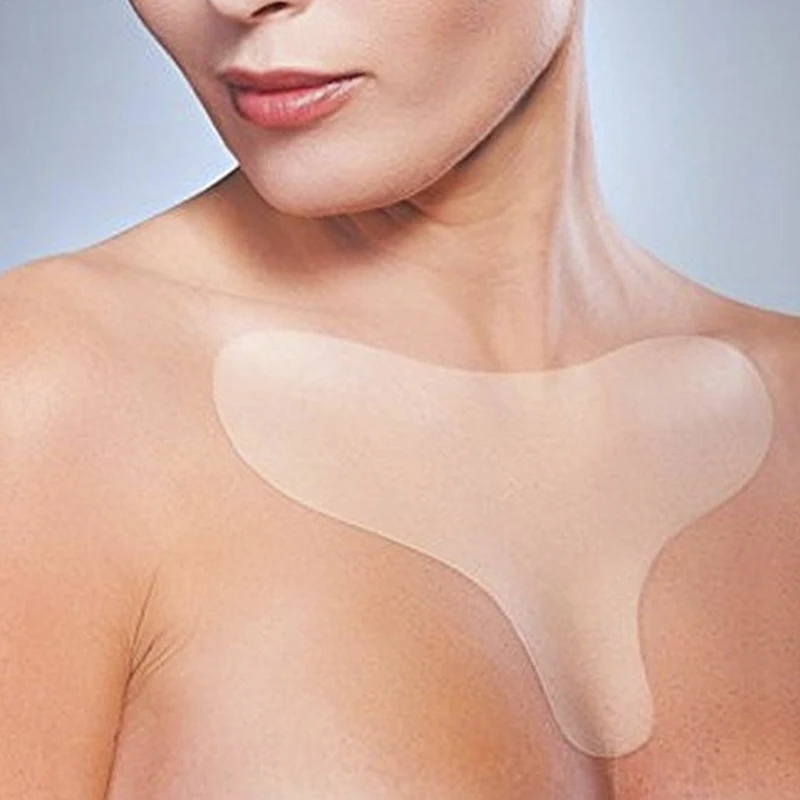 Многоразовые силиконовые прозрачные накладки на грудь против морщин, для ухода за кожей лица, против старения, подтяжки груди