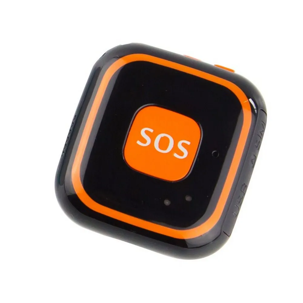 GSM GPRS gps для пожилых детей старшего возраста кнопка SOS Аварийная сигнализация V28 сигнализация падения в режиме реального времени отслеживание Двусторонняя говорящая гео-забор уход - Цвет: Black