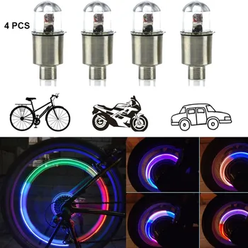 

4pcs LED Wheel Light Tyre Tire Valve Stem Cap Light Lamp Bulb Decoration for Auto Car Bike Motorcycle