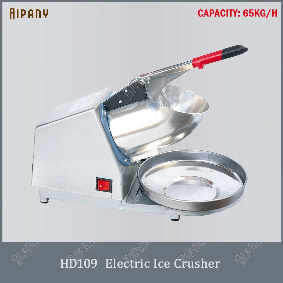 

HD109 electric ice crusher 2200RPM semi-automatic ice shaver 65KG/H ice block breaker smoothie ice crusher machine