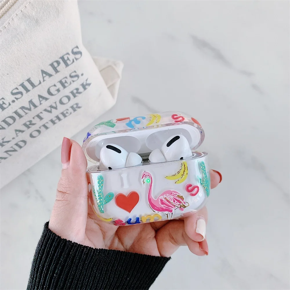 INS Цветы Чехол для наушников для Apple Airpods Pro чехол Роскошный Фламинго Airpod 3 крышка прозрачный PC Сплит защитный чехол для наушников