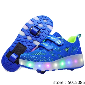 

Dark Heelys 2020 w USB Charge LED Colorful Children Kids Fashion Sneakers with Two Wheels Roller Skate Shoes Boys Girls