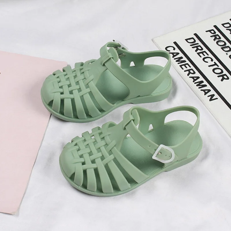 Niños de verano Casual romano zapatillas Sandalias bebé niña suave antideslizante zapatos de princesa zapatos dulces zapatos Jelly de playa niños