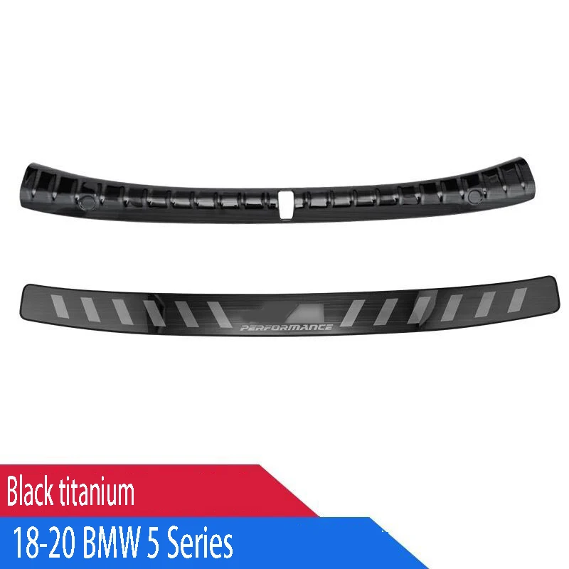 

Rogue Steel Rear Bumper Protector Sill Trunk Guard Cover Trim Car Accessories For BMW New 5 Series 530lile 2018 to 2020