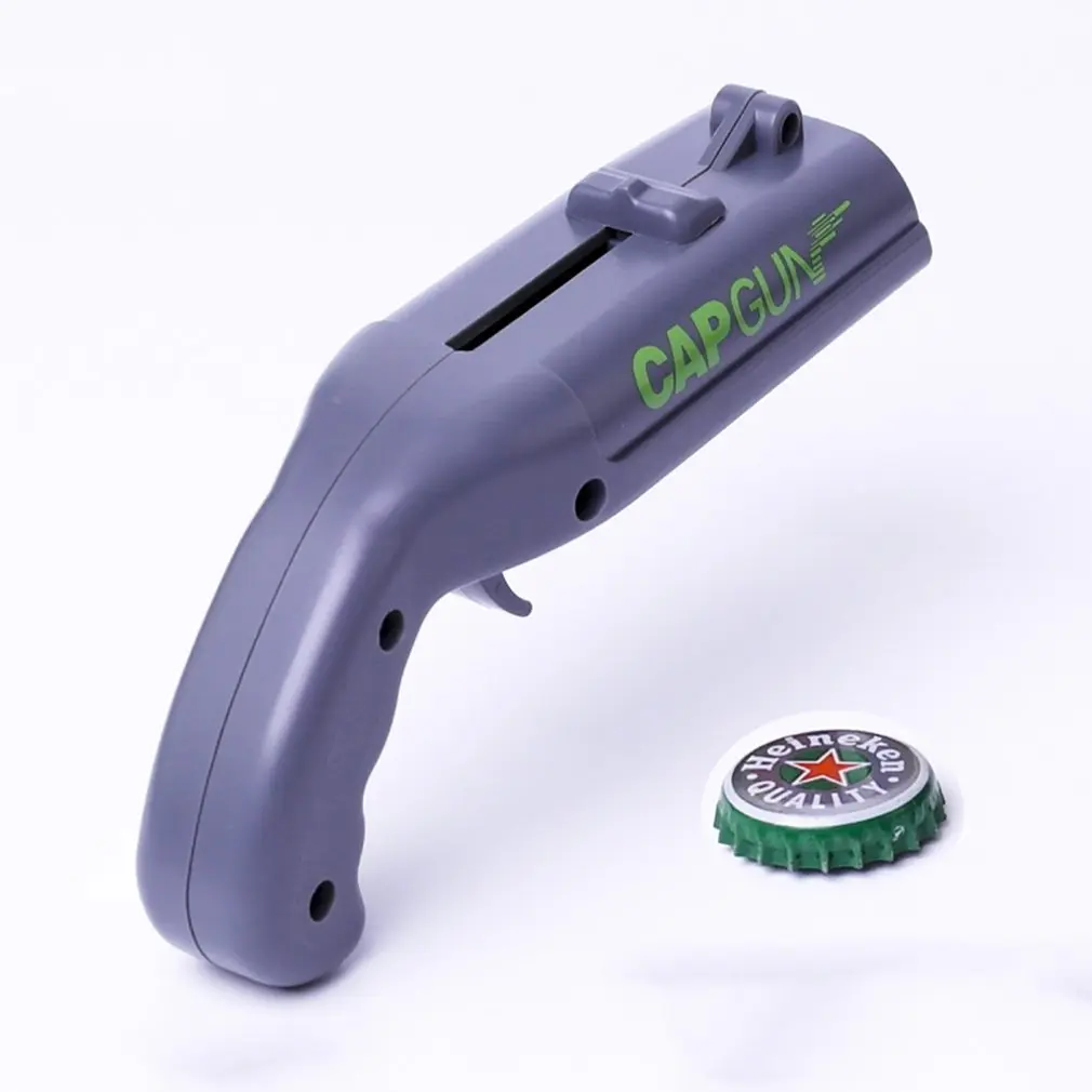 Bottle Opener Gun Shape,Bottle Opener Plastic Gun Launcher Shooter Beer Openers Easily Recycle Caps for Party Drinking