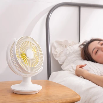 

USB Rechargeable Table Fan Mini Portable Fan 360 Degree Rotating Ventilator with Night Light Air Cooler Fan