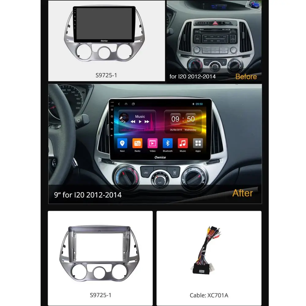 Flash Deal 360° Panoramic Android 9.0 8Core 4G+64G Car Multimedia Player CarPlay Auto DSP SPDIF GPS Radio for Hyundai i20 2012-2014 AT MT 1