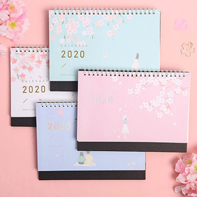 Год милый романтический календарь вишни японский Kawaii DIY Настольный календарь ежедневник