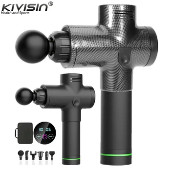 

Professional Deep Body Massage Gun Fascial Muscle Tissue Massager for Pain Relief with 6 Massage Heads Electric LCD Display