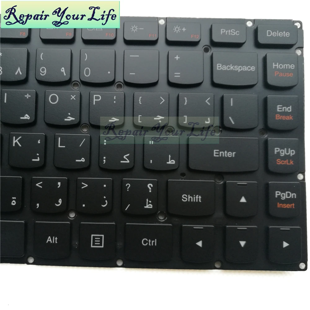 Клавиатура для ноутбука AR/арабский для lenovo y900-13isk Yoga 900 SN20H55981 V-152720ASI-AR PK130YV2A06 с подсветкой Черные Аксессуары