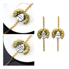 10 шт. оптом открытый медальон Подсолнух You are my sunshine браслеты для женщин BFF ювелирные изделия Выпускной подарок держать lucking going браслет