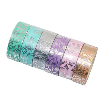 

6 Rolls Decorative Sticky Tape Floral Craft Paper Tape Washi Tape Set DIY Tape for Gift Wrapping Bullet Journal Scrapbook