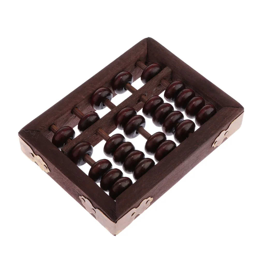 빈티지 스타일 나무 주판 Soroban 중국 일본어 계산기 계산 도구, 5 자리 막대