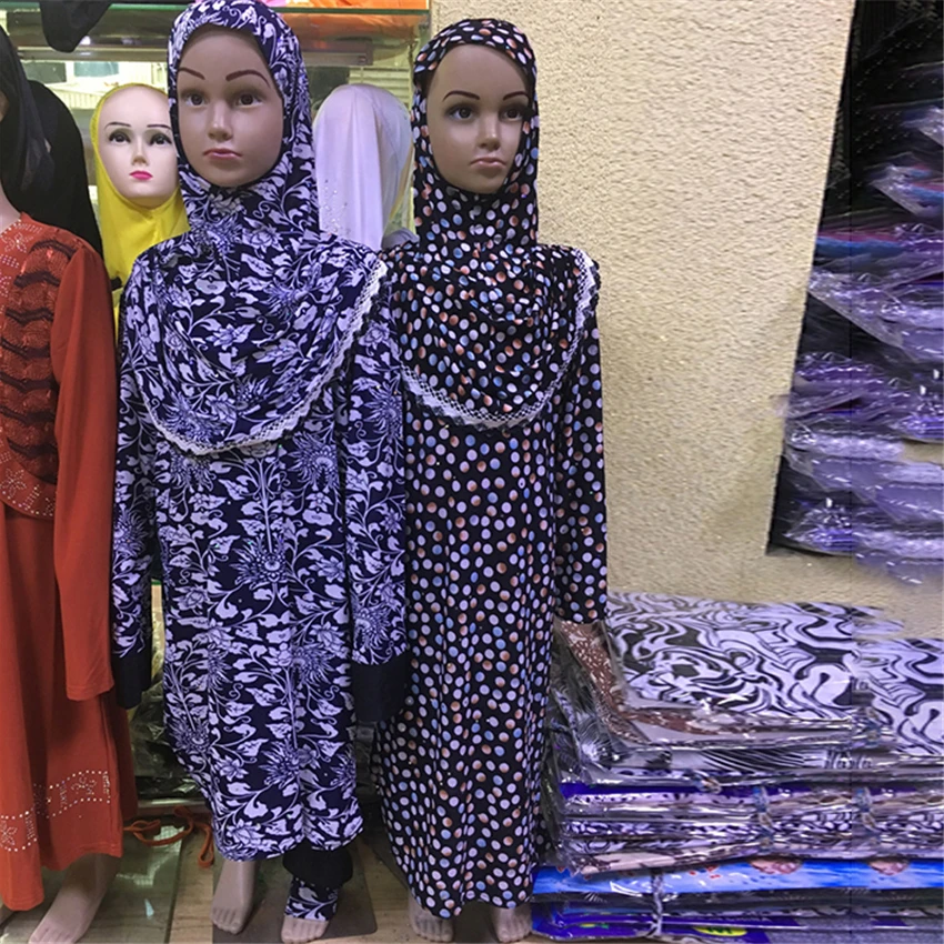 Abaya/12 шт./лот Оптовая продажа Мусульманская одежда новейшего дизайна для девочек