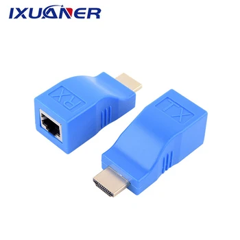 

1080P 30m HDMI Extender Over Ethernet RJ45 CAT5e CAT6 Single Network Cable Adapter Portable Flexible HDMI Extender for PC HDTV