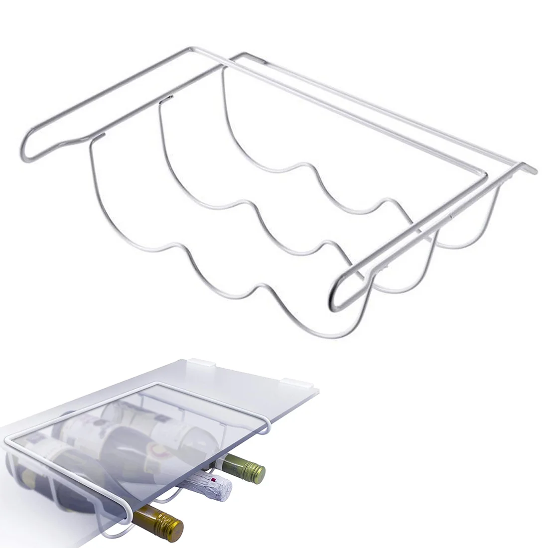 Kitchen Rack Shelf Metal Hanging Storage Baskets Beer Wine Bottle Rack Display Stand for Kitchen Cupboards Closets