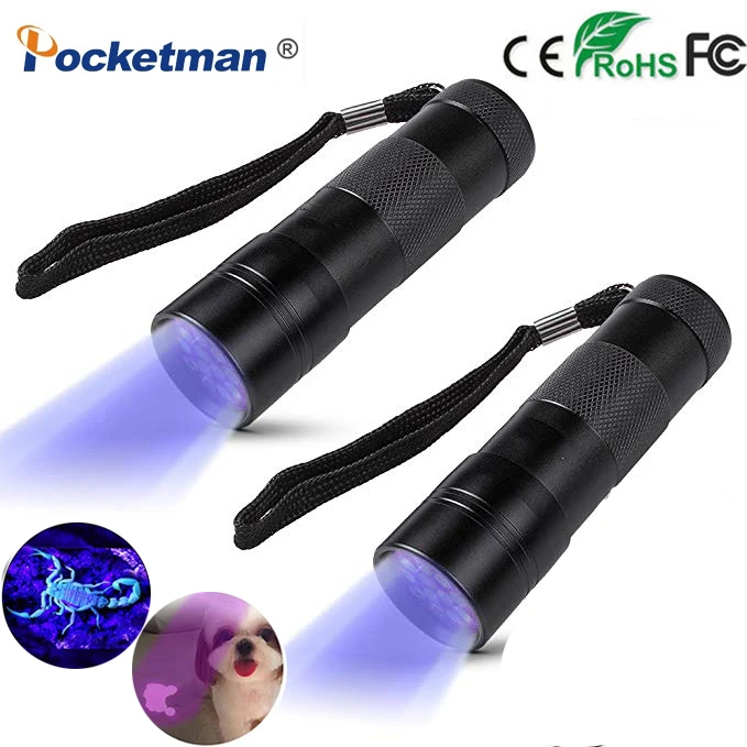 

Portable UV Flashlight led mini torch led Detector for Pets Urine Stains Ultra Violet led torch Waterproof power by 3AAA Battery