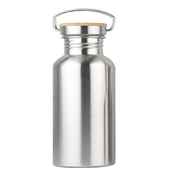 

Portable Stainless Steel Water Bottle Bamboo Lid Sports Flasks Leak-Proof Travel Cycling Hiking Camping Bottles 350Ml