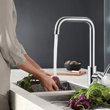 Zhang Ji Stainless Steel Faucet Kitchen Surface Groove Cooling And Heat Regulation 360 RotationHigh Pressure Water Saving