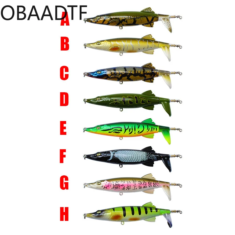 

13cm / 16g Luya bait new propeller tractor wave climbing floating water pencil Luya bait bionic fake bait Ocean Boat Fishing