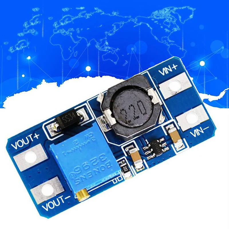 

New DC-DC Boost Module 2A Boost Power Supply Board Step Up Converter Booster Input 3V/5V To 9V/12V/24V Adjustable MT3608 TXTB1