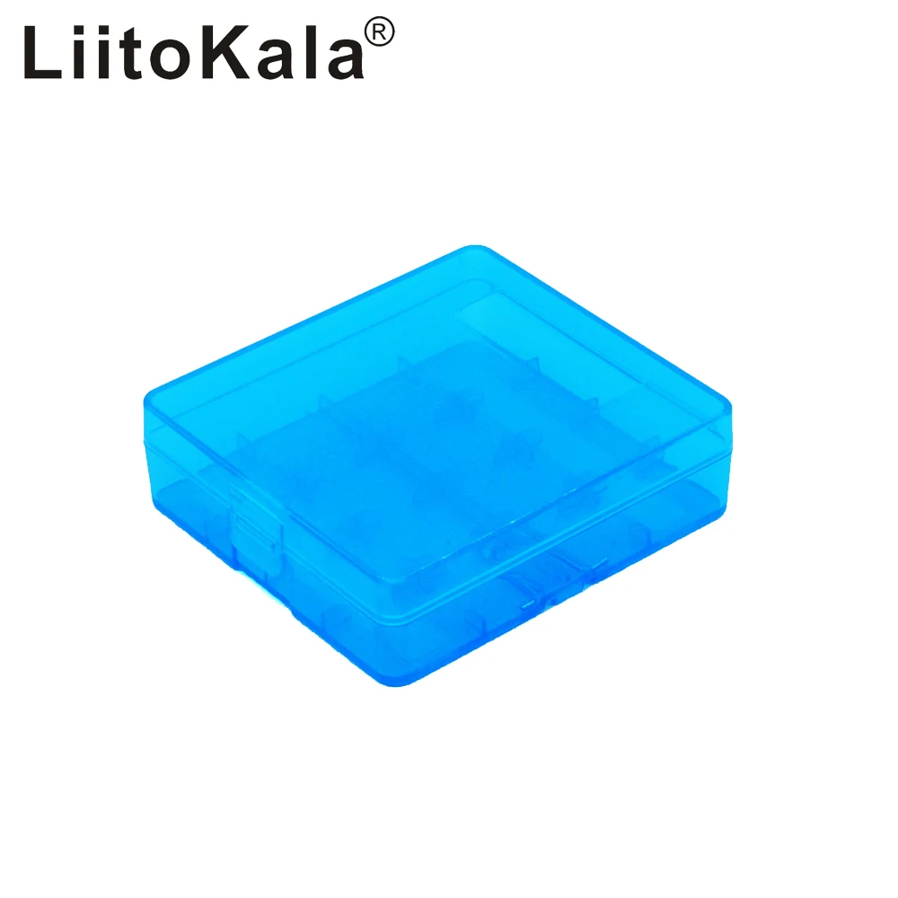 LiitoKala 4x2023 배터리 케이스 플라스틱 투명 하드 블루 배터리 케이스 홀더 보관함, 18650 (선물), 18650 박스
