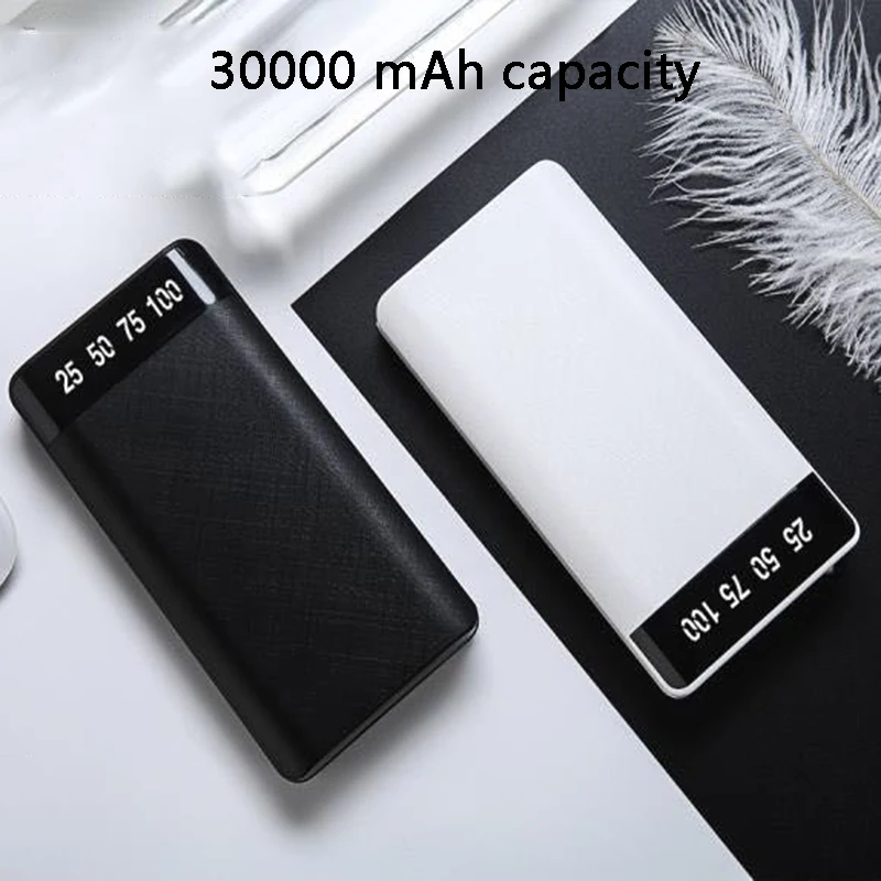 Ремешок 30000 mAh power Bank светодиодный цифровой светодиодный дисплей Портативный зарядный внешний аккумулятор для Xiaomi Iphone power bank