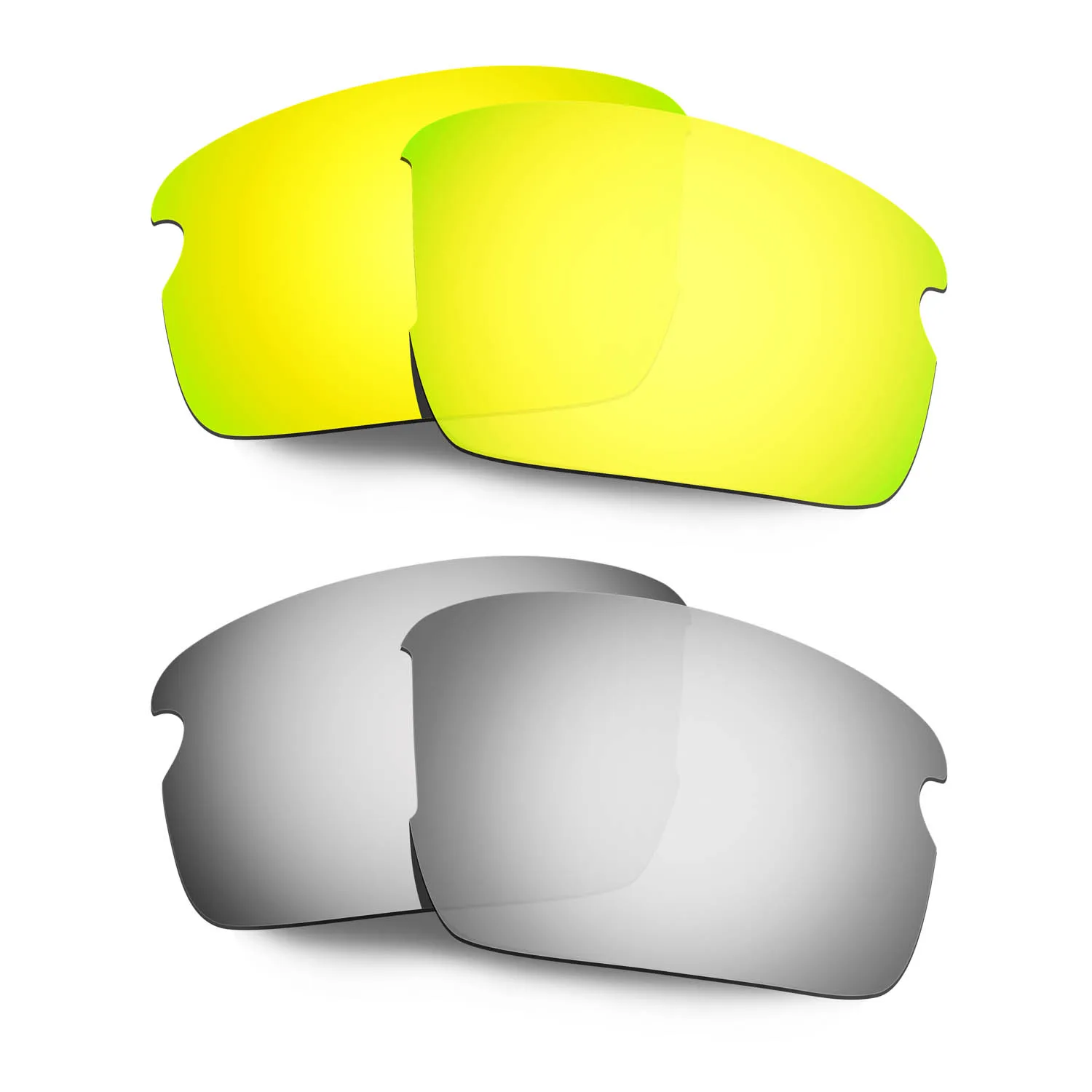 

HKUCO Polarized Replacement Lenses For Flak 2.0 Asian Fit OO9271 Sunglasses Gold/Silver 2 Pairs