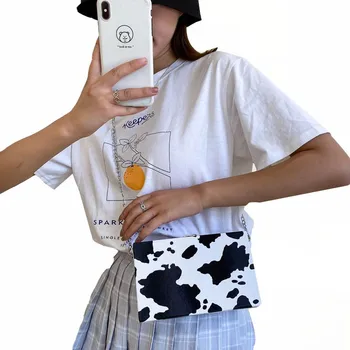 

Cow pattern Shoulder Bag 2020 Women's High Quality Leather Purses And Handbags Female Fashion Designer Buckle Crossbody Bag