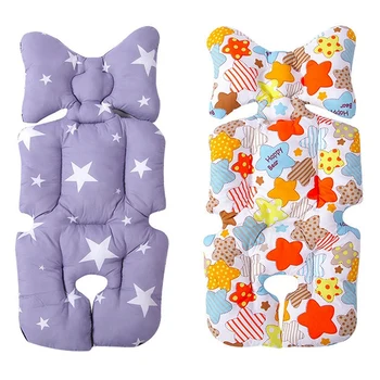 

2 Pcs Foldable Cotton Baby Stroller Cushion Seat Cover Pad Breathable Soft Diaper Urine Mat Gray & Multicolor