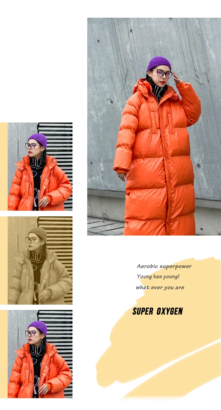 Женское длинное свободное зимнее пальто большого размера с капюшоном, женское хлопковое пальто, пуховик, Женское зимнее пальто