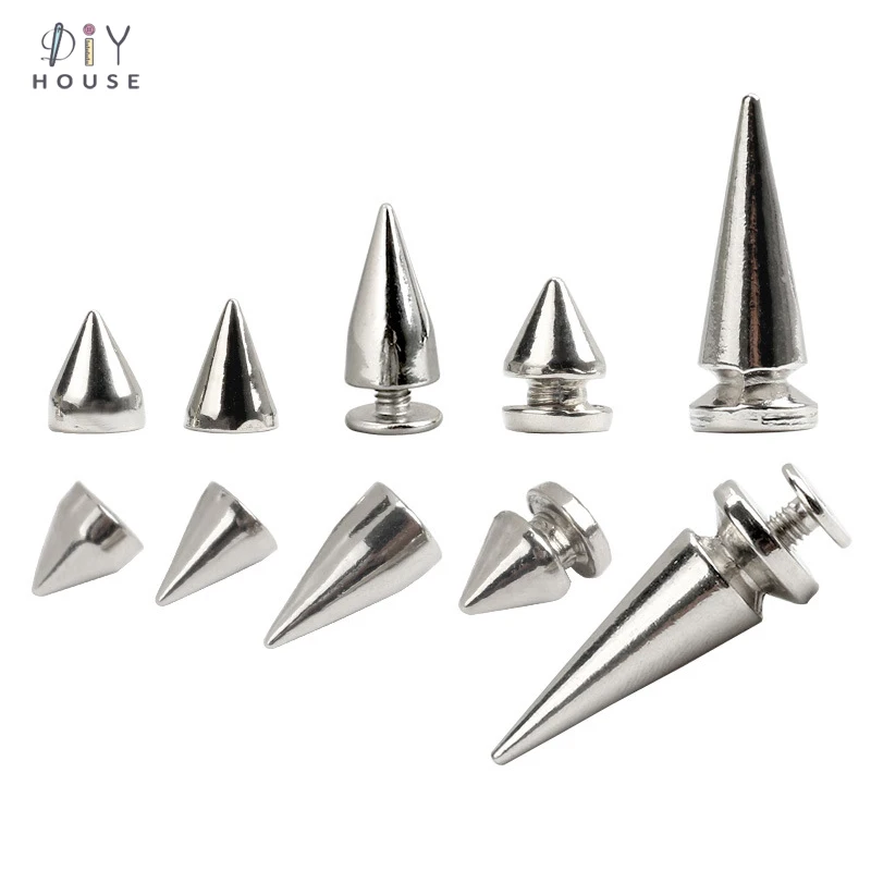 Studs DIY Belt Spikes-Decor Screw-Rivets Nail-Buckles Crafts Punk Metal Sharp Head 10-30sets