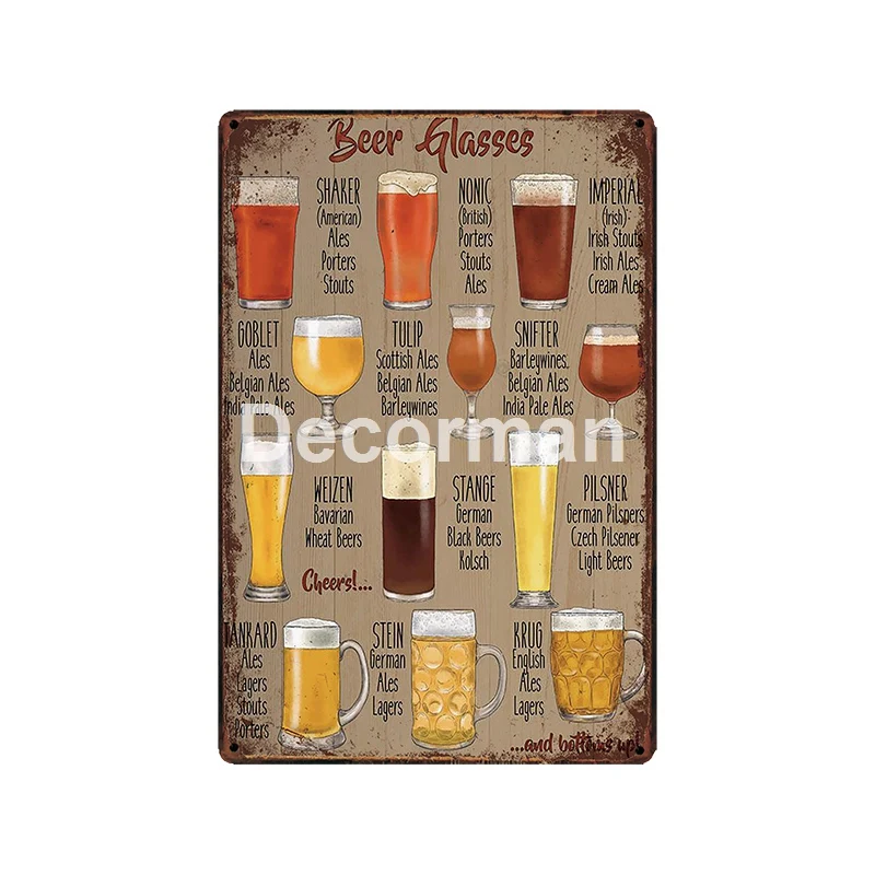 [DecorMan] бренди, виски, чай со льдом, Коктейльная VODCA RUM PROSECCO, холодное пиво, на заказ, роспись, бар, настенная доска, декор LT-2033 - Цвет: GLA-6158