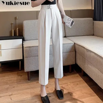 

streetwear summer 2020 office women's pants female high waist straight harem pants capris for women trousers woman Plus size