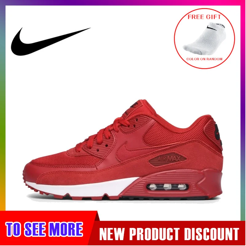 Дешево Оригинальные подлинные мужские кроссовки для бега NIKE AIR MAX 90, спортивные уличные кроссовки, амортизирующие легкие 2019, новинка 537384 604