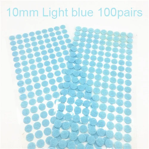 10mmLT Blue 100pairs 10/15/20/25/30 мм Розовый Круглый сильная самоклеящаяся крепежная лента в горошек нейлон крюк и петля клей крепление Magic Стикеры 100 пар - Цвет: 10mmLT Blue 100pairs
