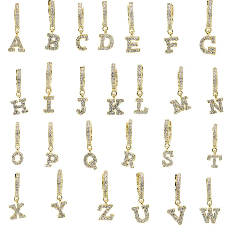 

1Piece Single Letter Earrings for Women 2020 Fashion Jewelry Cute Letter Ear Cuff Women Stud Earring Rings