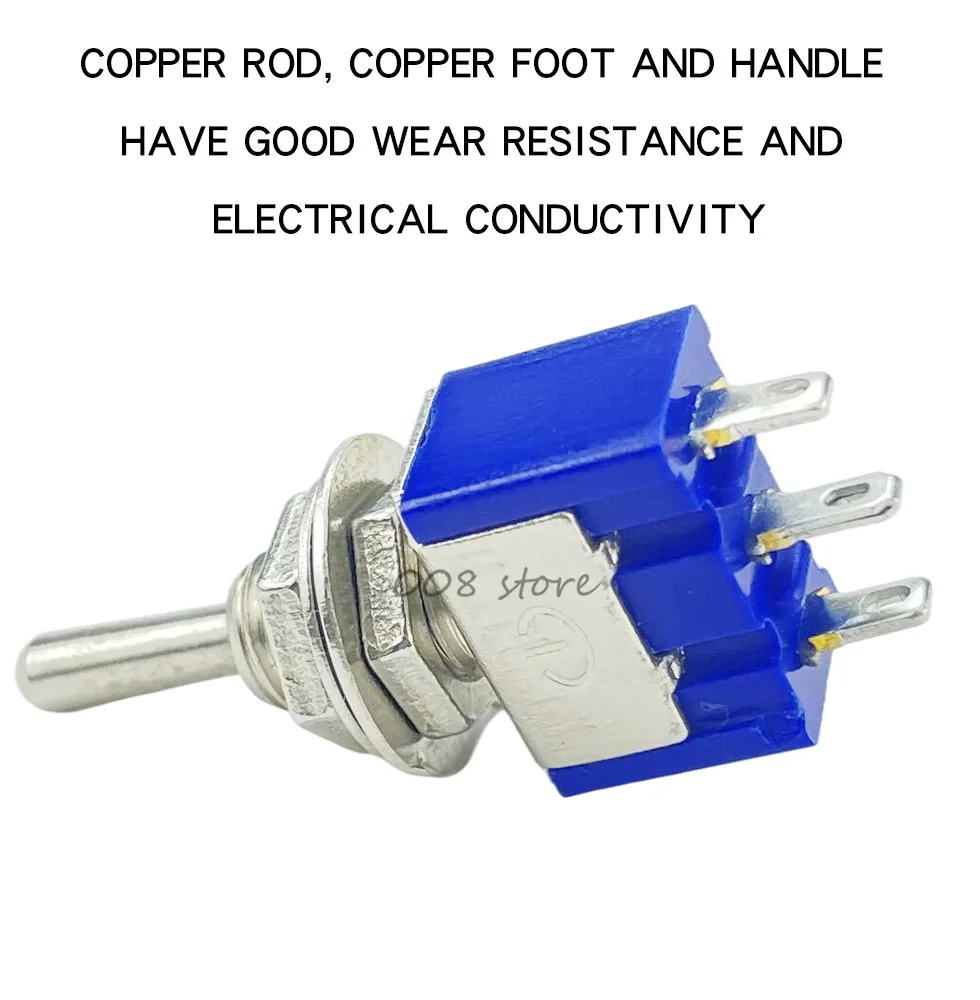 2 Pezzi Interruttore A Levetta MTS-202 SPDT 3A 250V / 6A 125V AC, On-On, 3 Pin