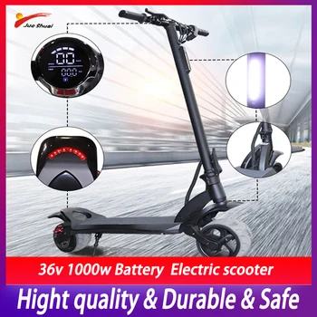 

JS Newest Adult Electric Scooter 36V 1000W/500W Dual Motor Power Foldable Electric Hoverboard 10CM Road Wheels Kick E Scooter