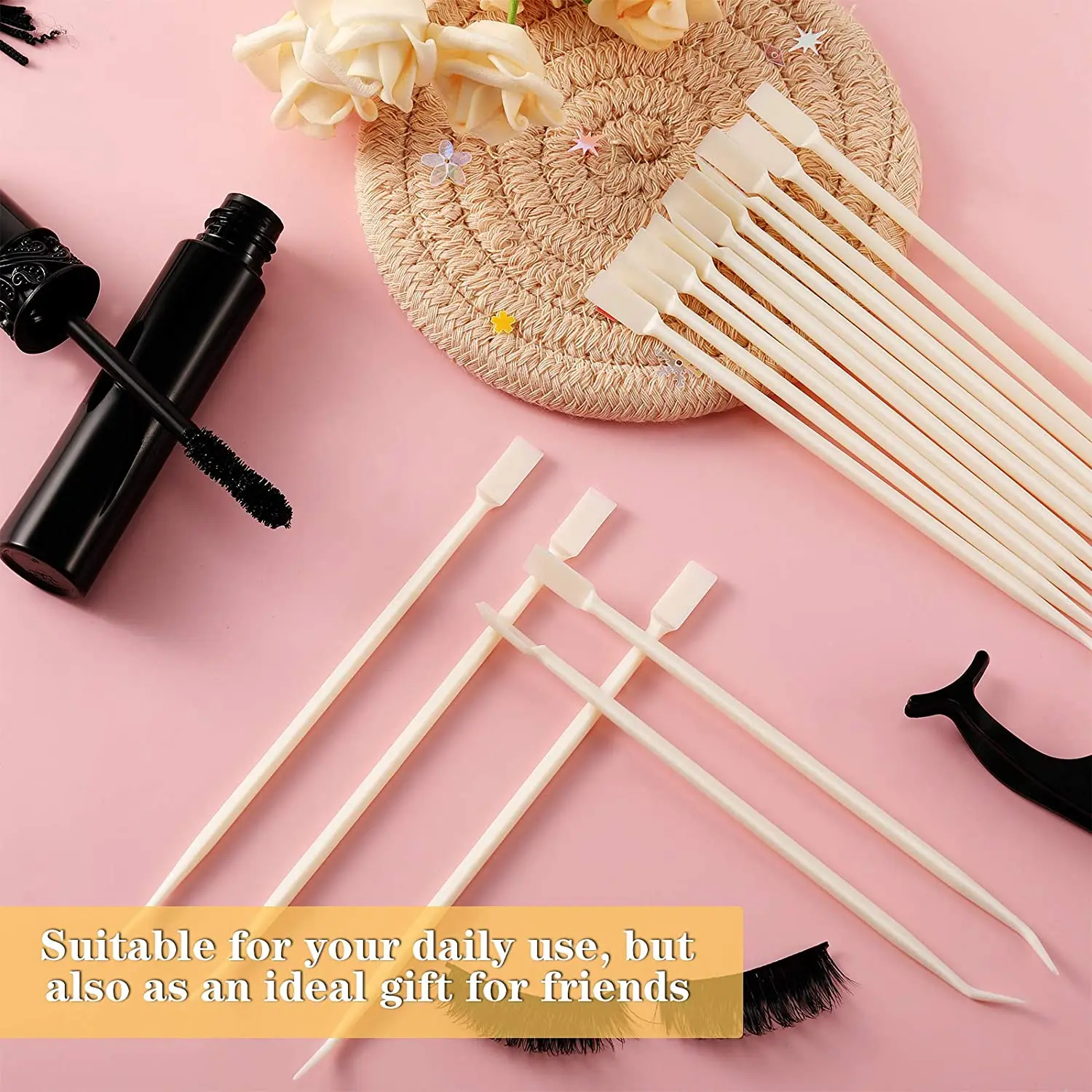 10Pcs 2 Way Eyelash Perming Stick Glue Spoon Lash Lifting Curler Applicator Eyelash Tweezers Extension Sticks Supplies eyelash accessories