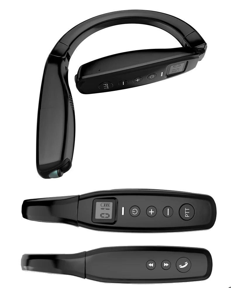 2 шт Abbree AR-669 UHF Walkie Talkie 400-470 МГц 0,5 Вт 99CH Шейная Bluetooth гарнитура наушники для двухстороннего радио и телефона