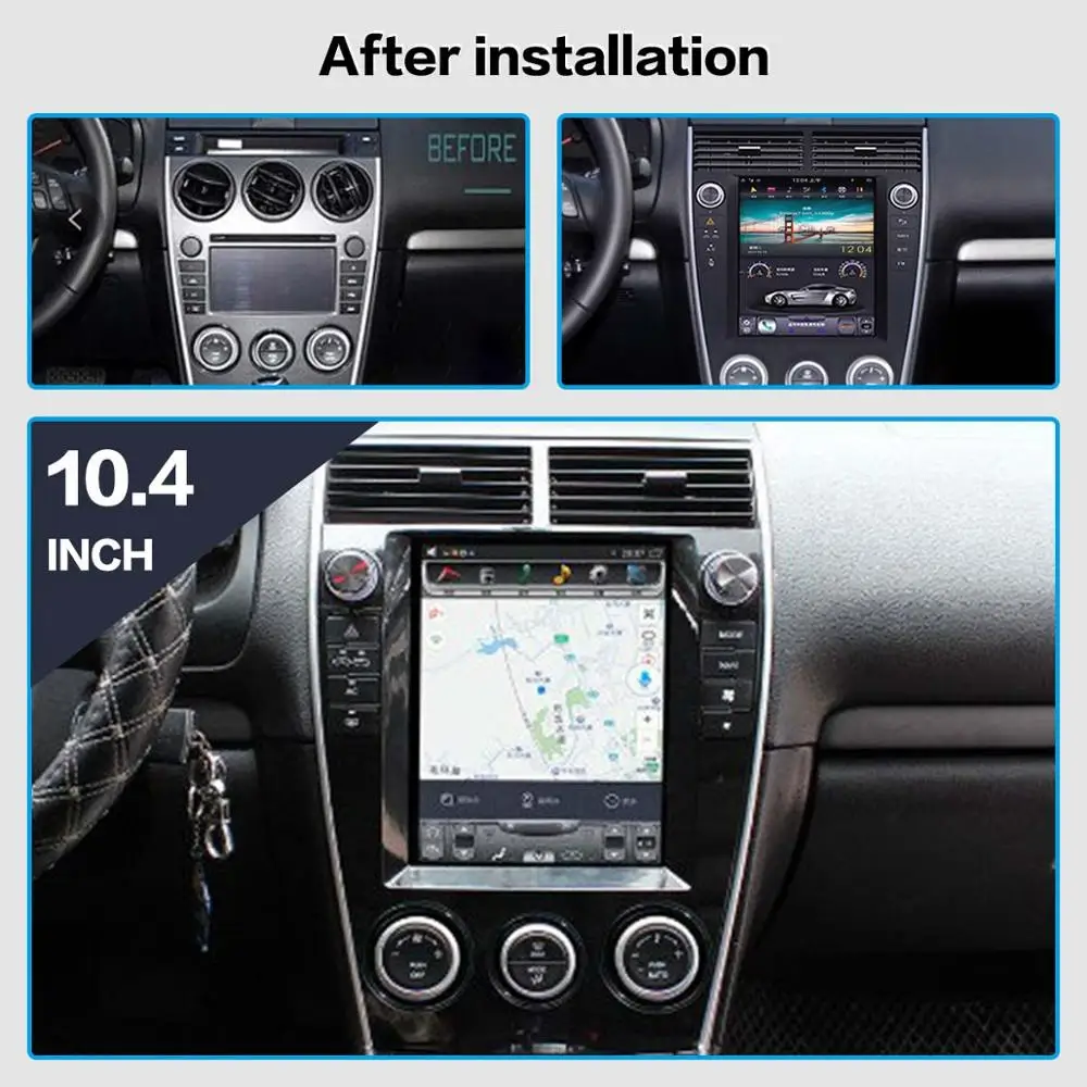 Tesla style 10," Android 7,0 32GB rom автомобильный без CD dvd-плеер gps навигация Мультимедиа стерео радио головное устройство для Mazda 6 2002