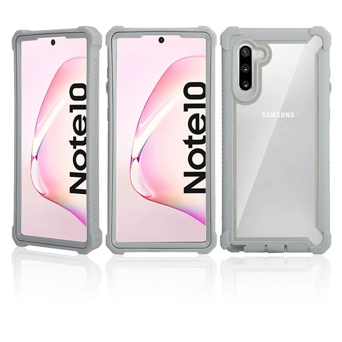 Grey Мягкий ТПУ+ PC противоударный Прозрачный чехол для samsung galaxy Note 10 9 8 Гибридный Прочный чехол для samsung S10 S9 S8 Plus прозрачный чехол - Цвет: Grey