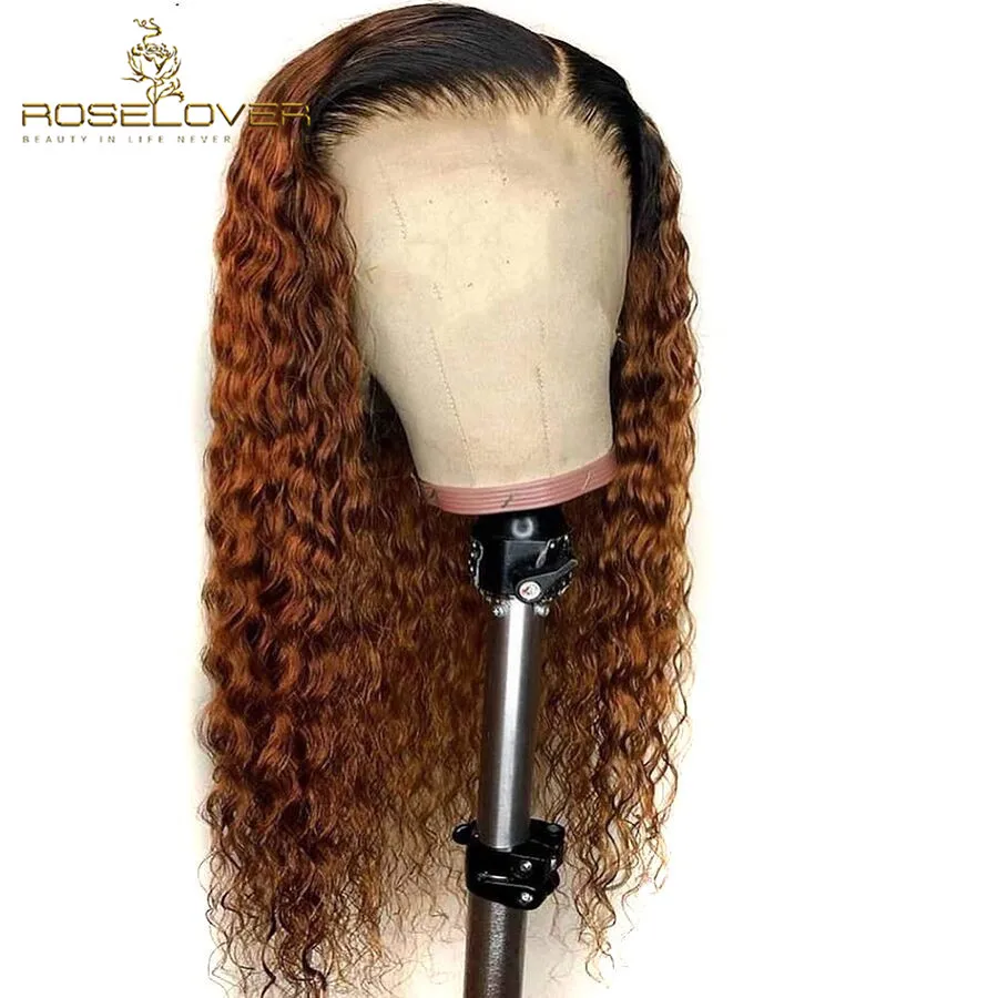 

1b/27 Colored Human Hair Wigs Honey Blonde Lace Front Human Hair Wigs Remy Water Wave 360 Lace Frontal Wig Brazilian Ombre Wigs