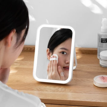 

led light makeup mirror home desktop vanity mirror desktop folding decorative mirror with lamp WJ030216