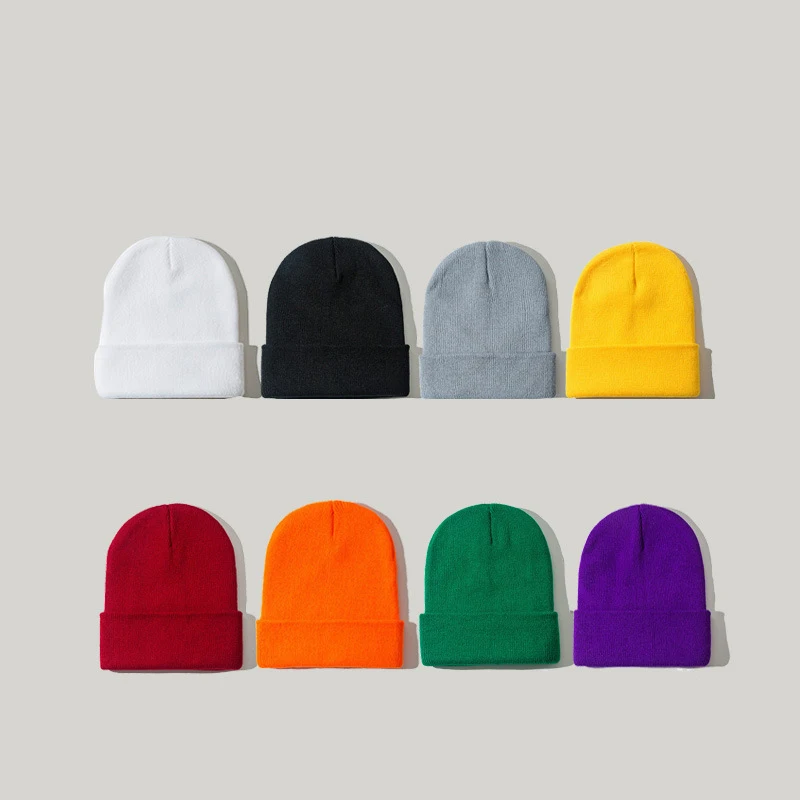 

Girl Knitting Bright Solid Color ins Colorful Warm Wool Hat Women Kids Chic Autumn Winter Cap Bandanas Hair Accessories