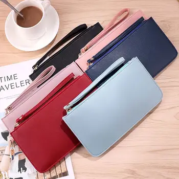 

CANIS Women Lady PU Leather Wallet Long Card Holder Phone Bag Zipper Case Purse Handbag Double layer