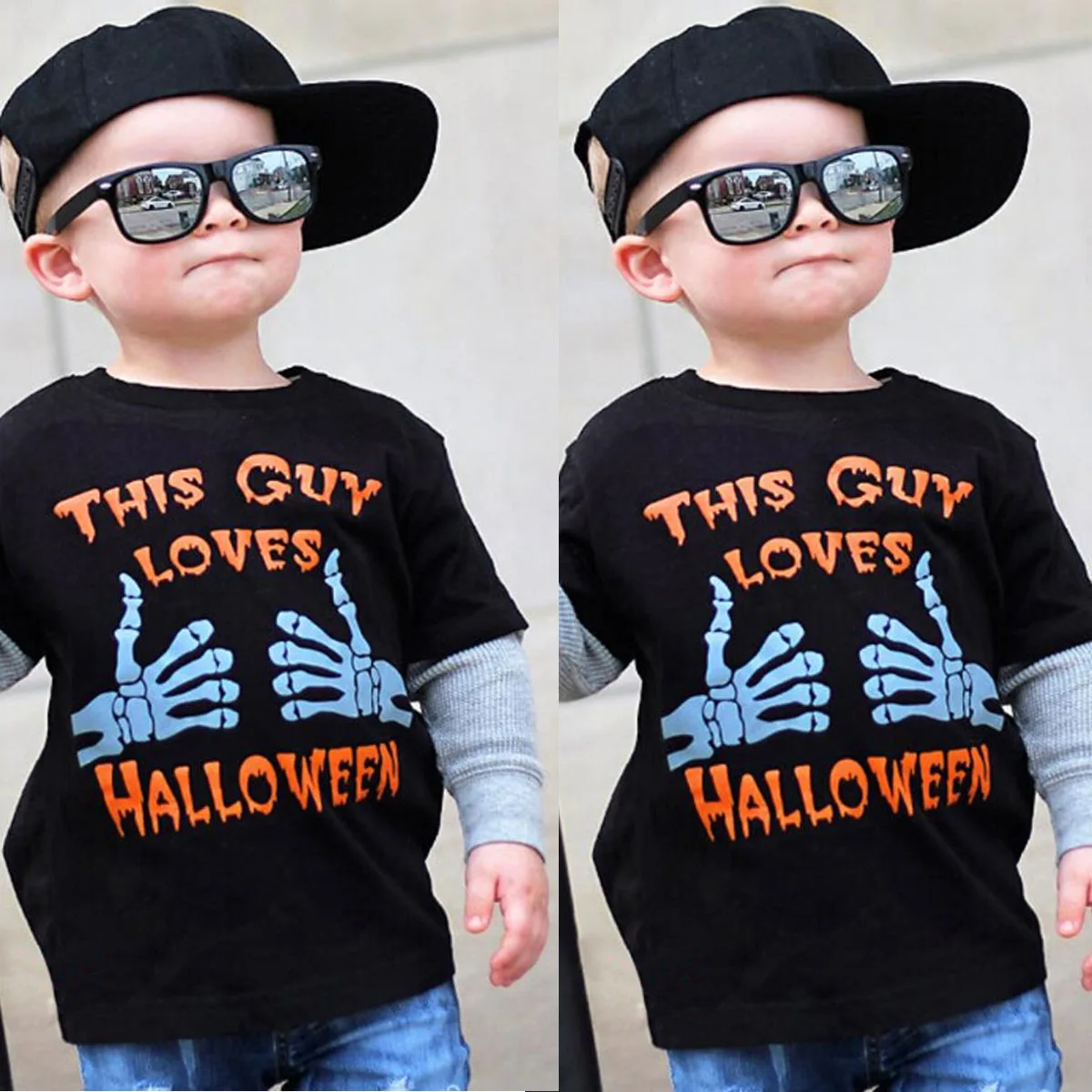 Brand Kids Child Baby Girls Boys Halloween Short Sleeve Tops T Shirt Short Sleeve Cotton Clothes Costume